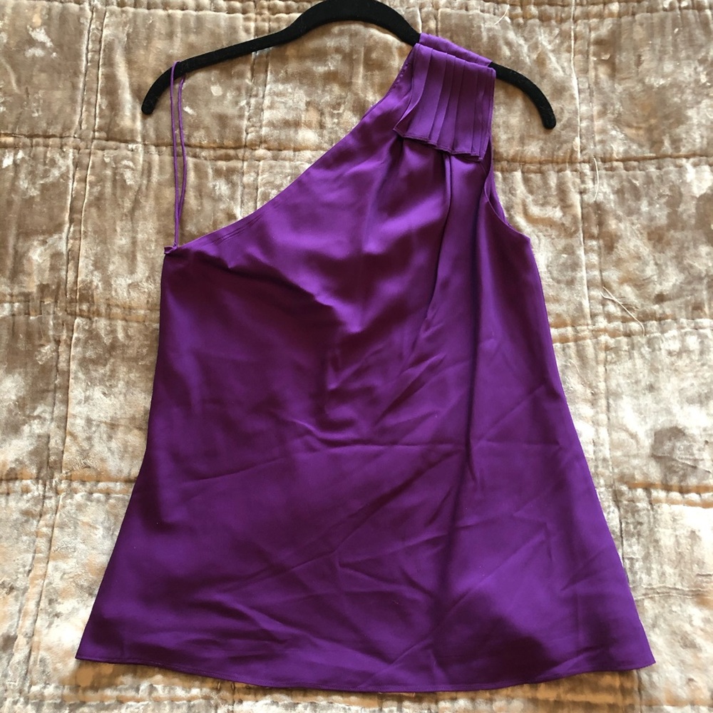 Abaeté Off-Shoulder Purple Silk Blouse